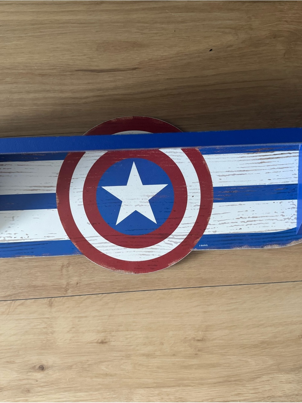 Captain America Shield Wall Shelf | Marvel Kids Room Decor | Wood Hanging Shelf